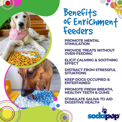 Jigsaw & Honeycomb Dog Lick Mat Bundle | 2-Pack Large eMat Set | SodaPup