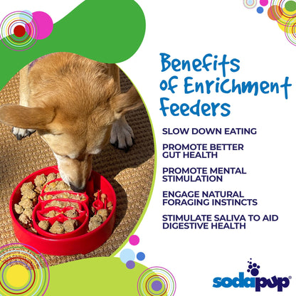 SodaPup Santa Christmas eBowl Deep Slow Feeder Dog Bowl Enrichment | USA Made