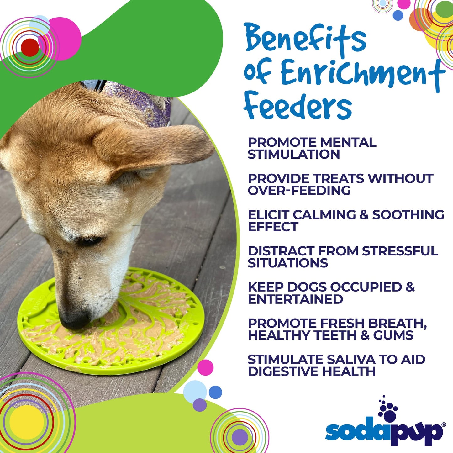 SodaPup Tree Life eMat Enrichment Lick Mat Dogs Cats Suction Cups | Design USA Made