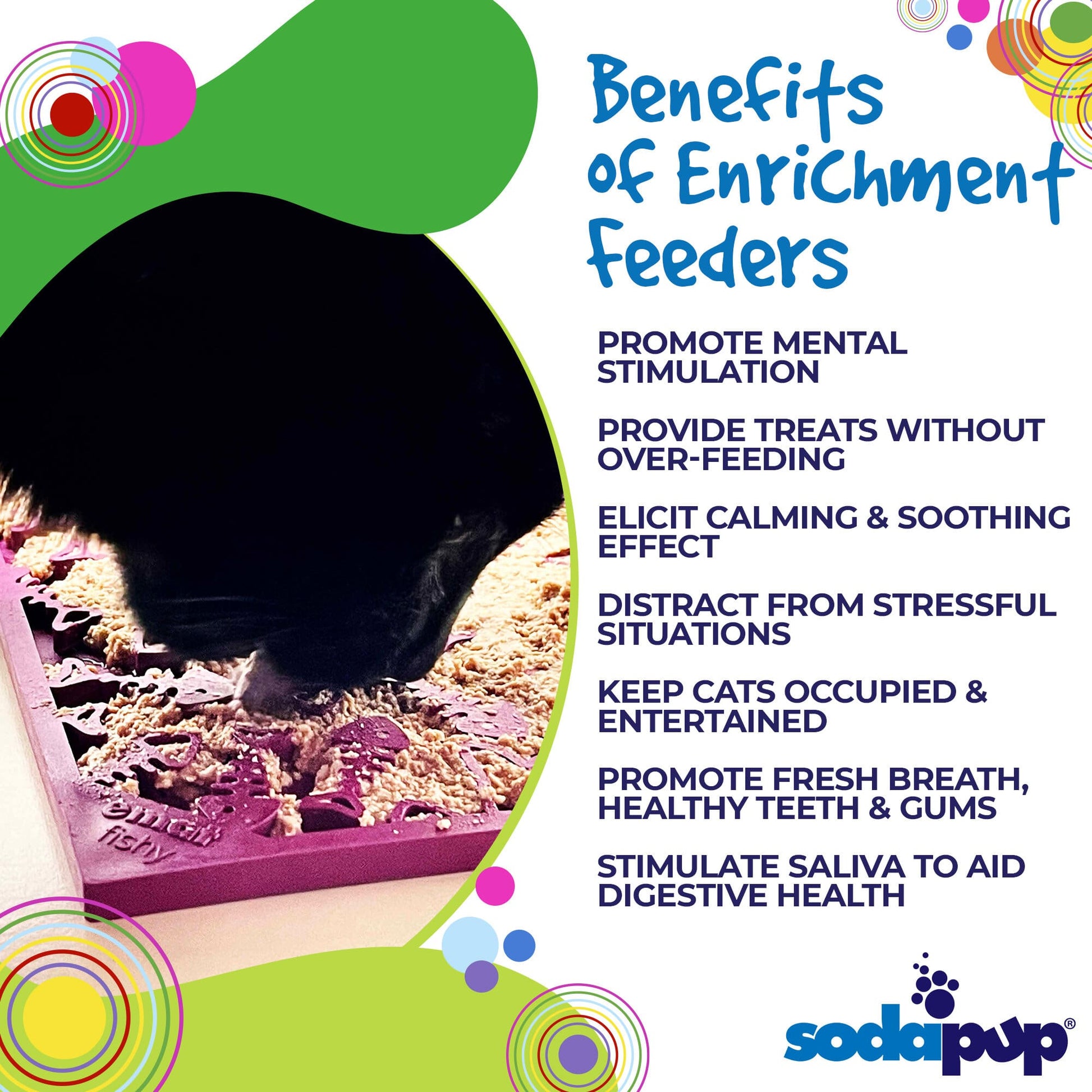 SodaPup Fishy emat Small Enrichment Lick Mat Dogs Cats |