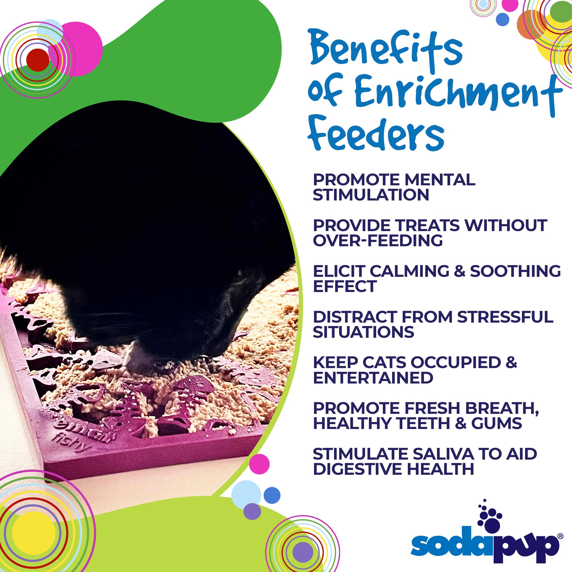 Fishy emat - Small Enrichment Lick Mat for Dogs and Cats | SodaPup
