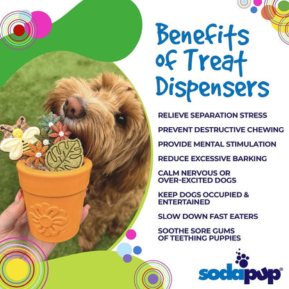 SodaPup Large Flower Pot eCup Dog Treat Dispenser | Durable USA-Made Enrichment Toy