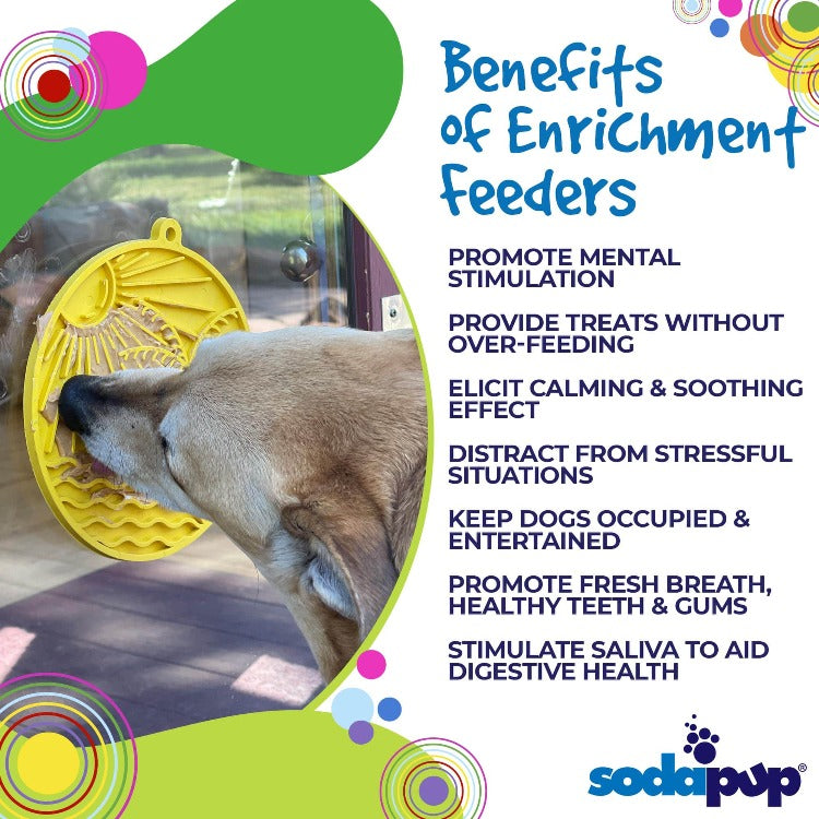 SodaPup Sun n' Sea eMat Enrichment Lick Mat Dogs Cats Suction Cups Beach Design | USA Made