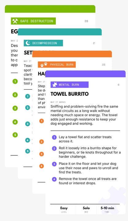 YOUR DOG IS BORED - 32 ENRICHMENT ACTIVITY CARD DECK - SodaPup/True Dogs, LLC