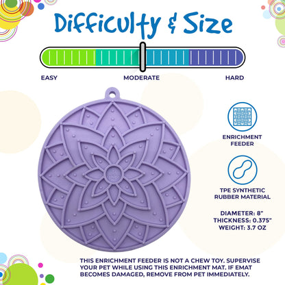 SodaPup Lotus Design emat Enrichment Lick Mat Dogs Cats Suction Cups | USA Made