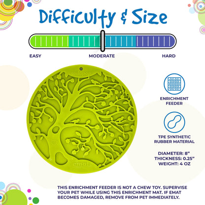 SodaPup Tree Life eMat Enrichment Lick Mat Dogs Cats Suction Cups | Design USA Made