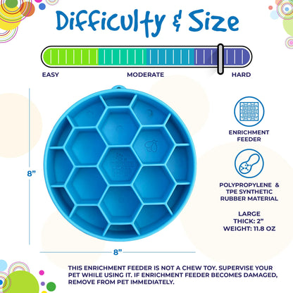 SodaPup Honeycomb eBowl Deep Slow Feeder Dog Bowl Enrichment | USA Made