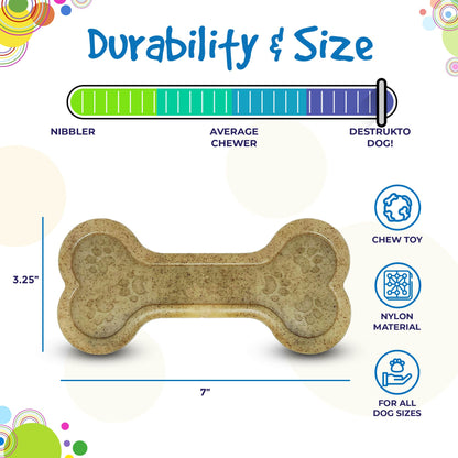 SodaPup Bone eChew Ultra Durable Nylon Dog Chew Toy Aggressive Chewers | USA Made
