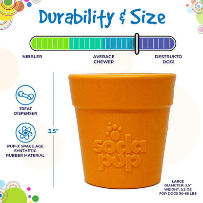 SodaPup Large Flower Pot eCup Dog Treat Dispenser | Durable USA-Made Enrichment Toy