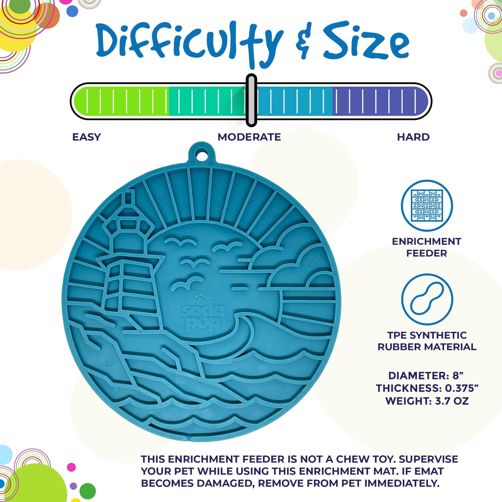 SodaPup Lighthouse eMat Enrichment Lick Mat Dogs Cats Suction Cups | USA Made