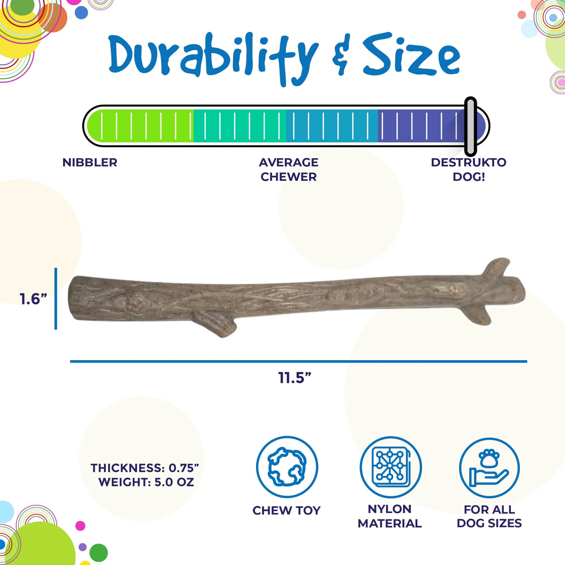 SodaPup Durable Nylon Chew Stick Power Chewers | Indestructible Dog Toy USA