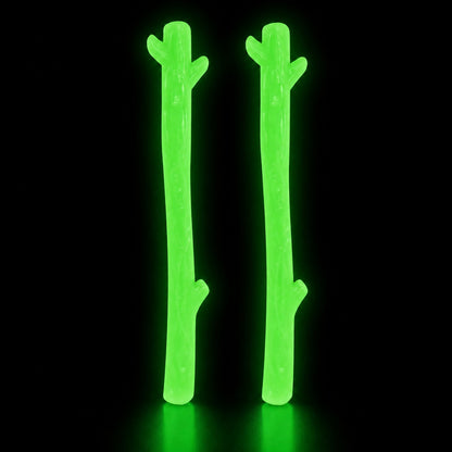Glow in the Dark Dog Toy Bundle | Nylon Chew Stick + Rubber Retrieving Stick