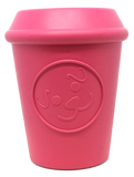 Coffee Cup Durable Rubber Chew Toy and Treat Dispenser - pink