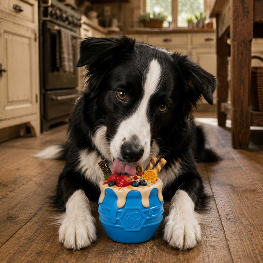 SodaPup Honey Pot Dog eCup Treat Dispenser | Durable PUP-X Rubber Enrichment Toy USA Made