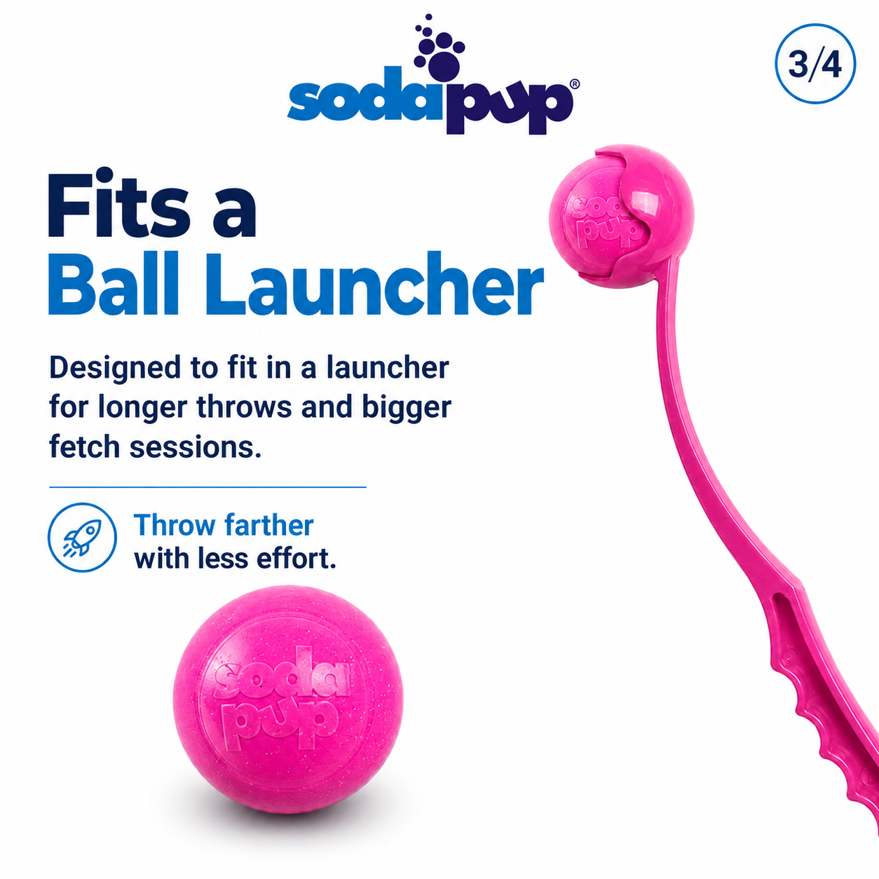 Glitter Ball  Dog Toy | Soft PUP-X Rubber Floating Fetch Ball with Treat Dispenser | USA Made - SodaPup/True Dogs, LLC
