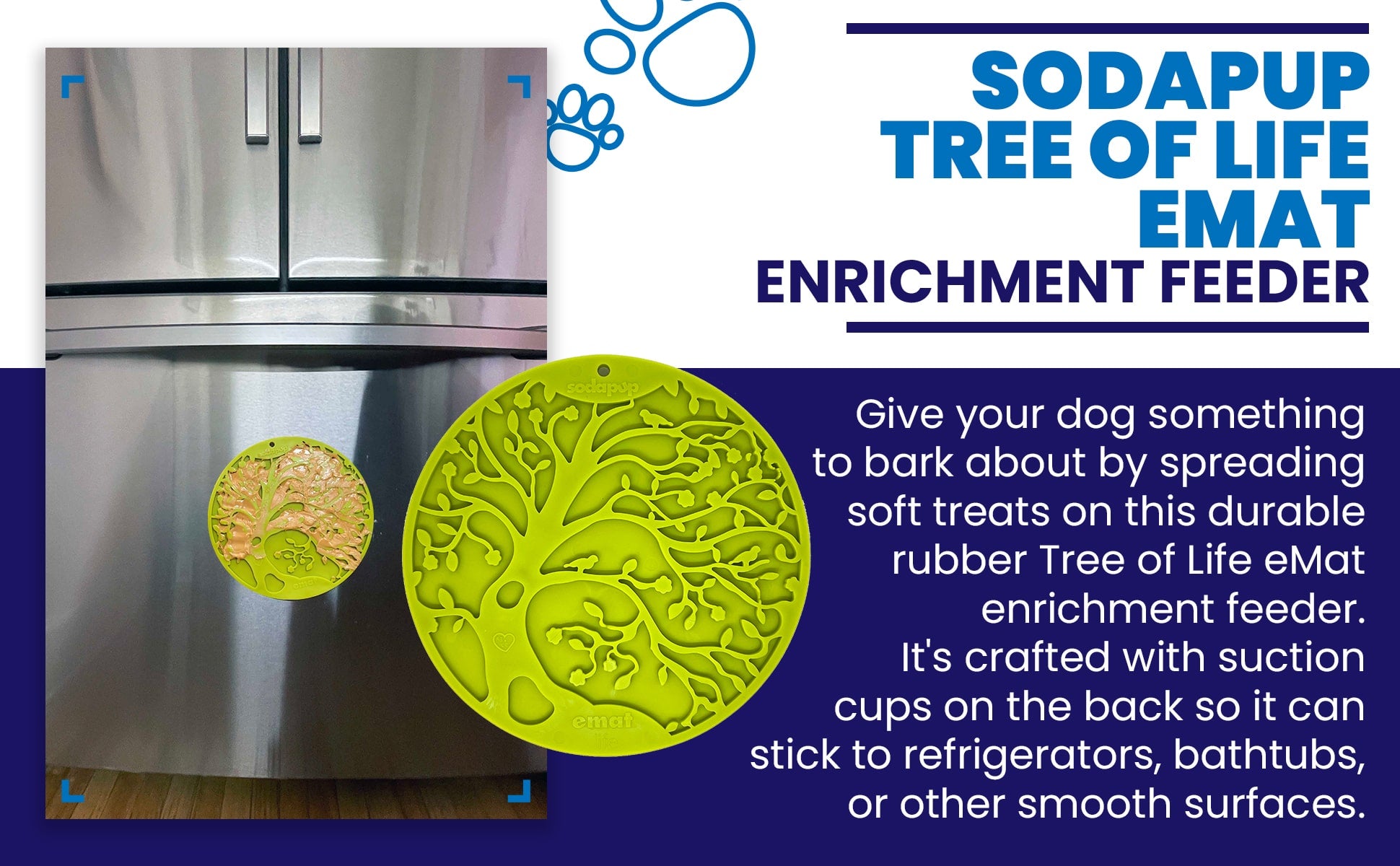 SodaPup Tree Life eMat Enrichment Lick Mat Dogs Cats Suction Cups | Design USA Made
