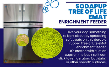 SodaPup Tree Life eMat Enrichment Lick Mat Dogs Cats Suction Cups | Design USA Made
