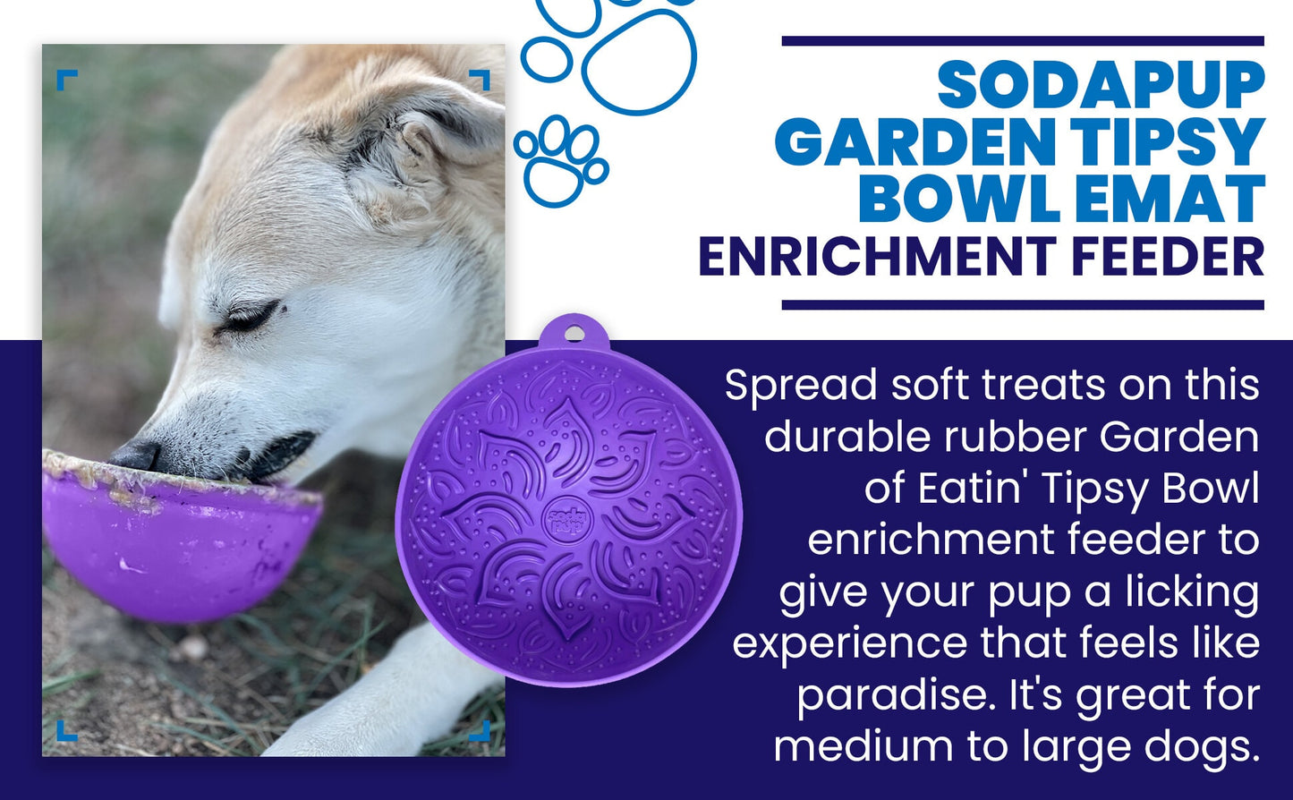 SodaPup Garden Eatin' Tipsy Bowl Wobble Lick Mat Dogs & Cats | USA Made