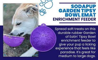 SodaPup Garden Eatin' Tipsy Bowl Wobble Lick Mat Dogs & Cats | USA Made