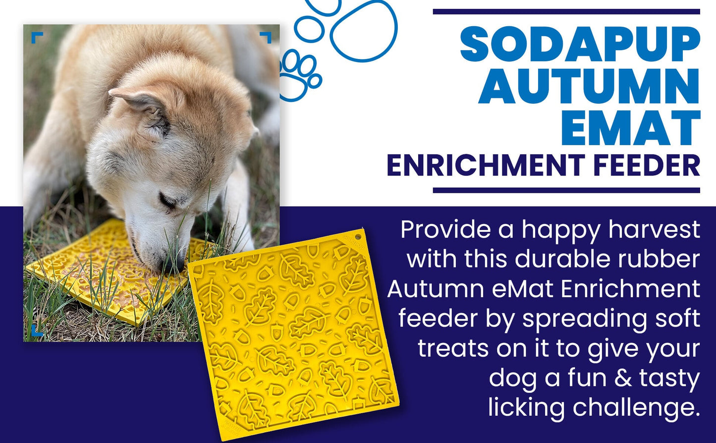 SodaPup Autumn eMat Enrichment Lick Mat Dogs Cats| Fall Leaves Design |
