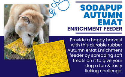 SodaPup Autumn eMat Enrichment Lick Mat Dogs Cats| Fall Leaves Design |