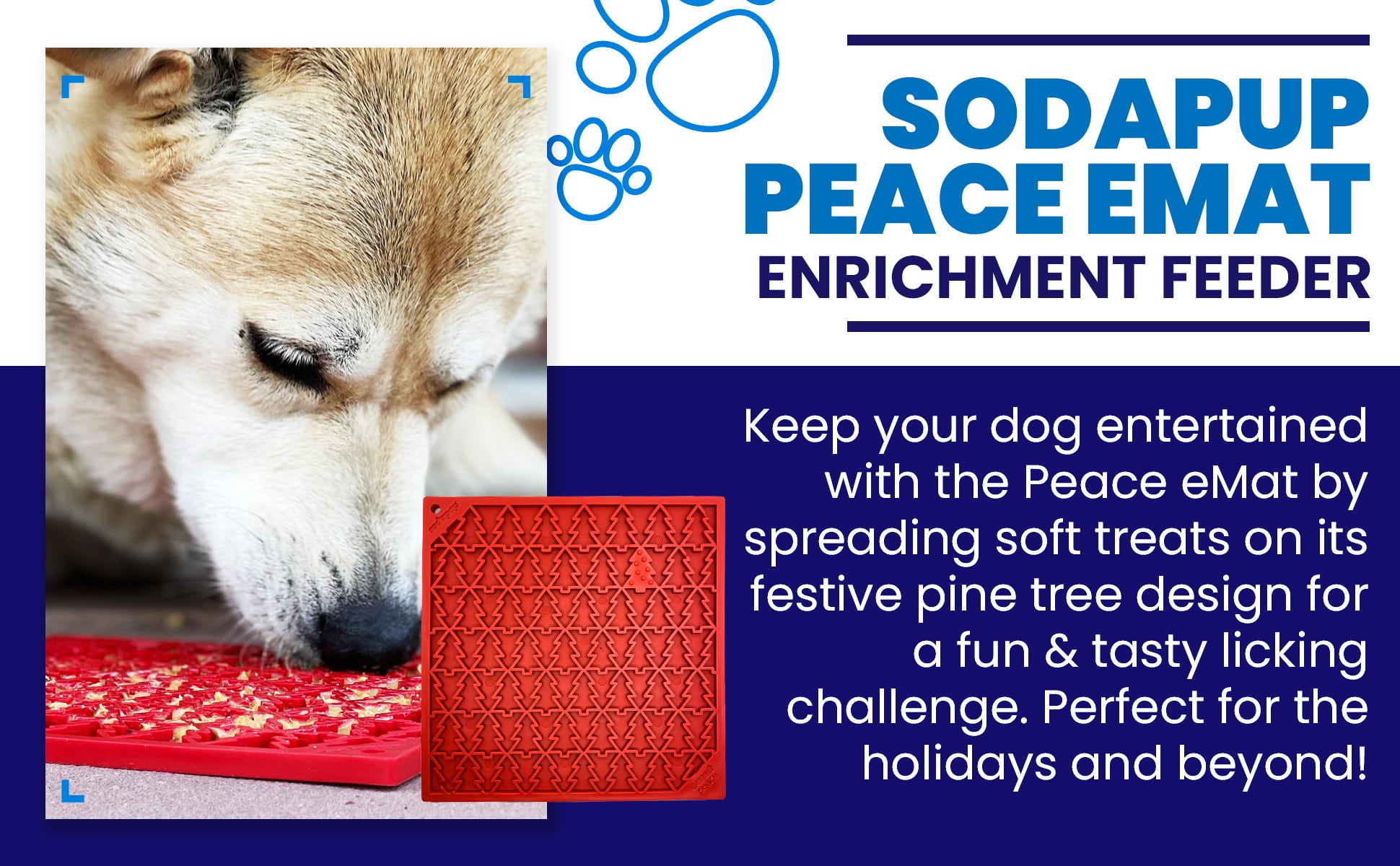 SodaPup "Peace" Christmas Tree emat Enrichment Lick Mat Dogs Cats | design