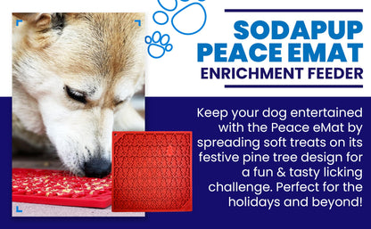 SodaPup "Peace" Christmas Tree emat Enrichment Lick Mat Dogs Cats | design