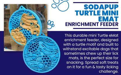 SodaPup Turtle eMat-Mini Lick Mat Suction Cups Small Dogs & Cats | USA