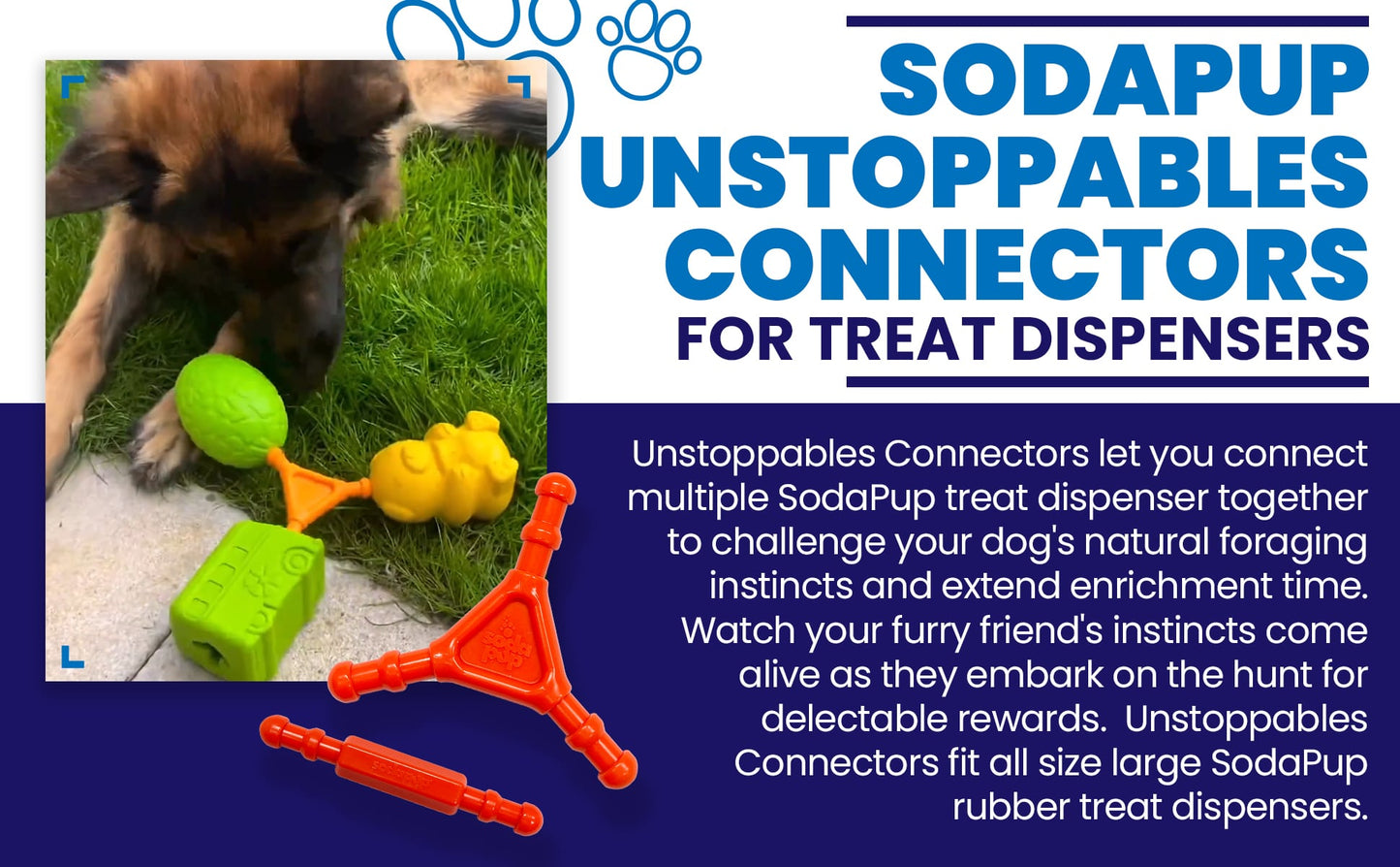 SodaPup Unstoppables Connectors Rubber Treat Dispensers 2 Pack