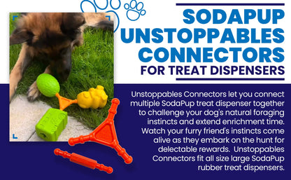SodaPup Unstoppables Connectors Rubber Treat Dispensers 2 Pack