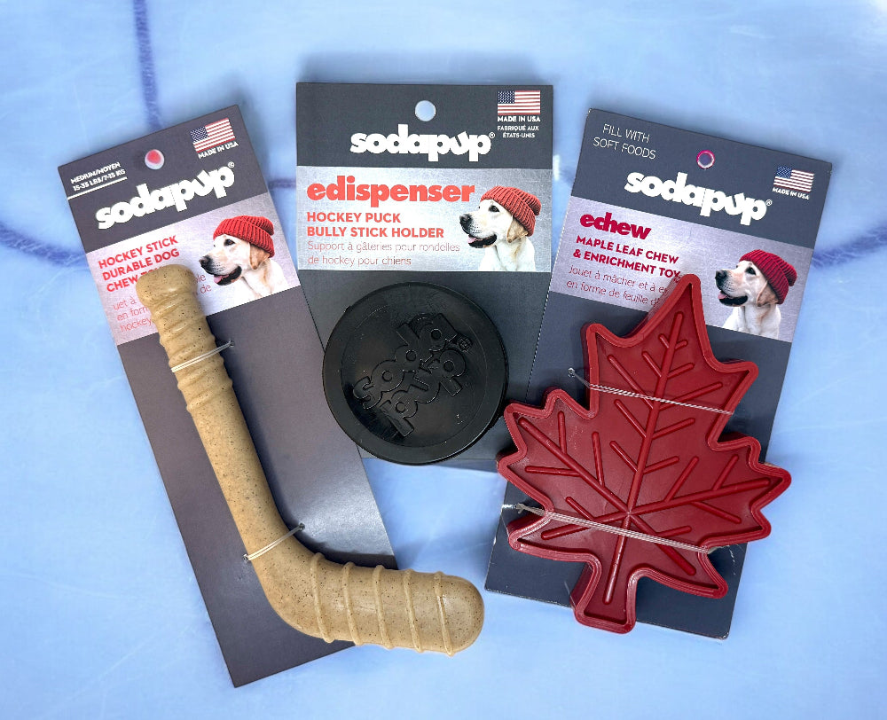 SodaPup Hockey Stick Nylon Dog Chew Toy Ultra-Durable Aggressive Chewers USA