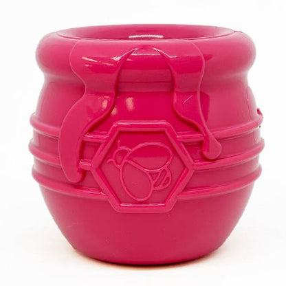 SodaPup Honey Pot Dog eCup Treat Dispenser | Durable PUP-X Rubber Enrichment Toy USA Made XL Pink