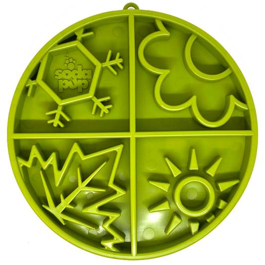 SodaPup Four Seasons eTray Shallow Slow Feeder Dog Bowl Enrichment | USA Made 4 Green