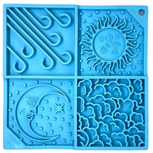 SodaPup Sky eMat Enrichment Lick Mat Dogs Cats | Celestial Design Light Blue