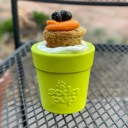 SodaPup Large Flower Pot eCup Dog Treat Dispenser | Durable USA-Made Enrichment Toy