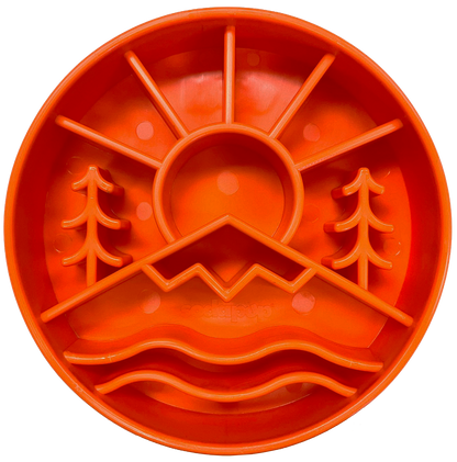 SodaPup Great Outdoors eBowl Slow Feeder Dog Bowl & Enrichment | USA Made orange