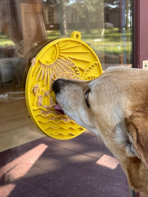 SodaPup Sun n' Sea eMat Enrichment Lick Mat Dogs Cats Suction Cups Beach Design | USA Made