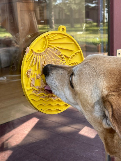 SodaPup Sun n' Sea eMat Enrichment Lick Mat Dogs Cats Suction Cups Beach Design | USA Made