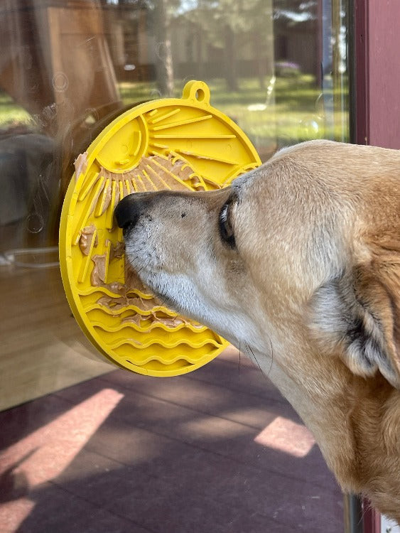 SodaPup Sun n' Sea eMat Enrichment Lick Mat Dogs Cats Suction Cups Beach Design | USA Made