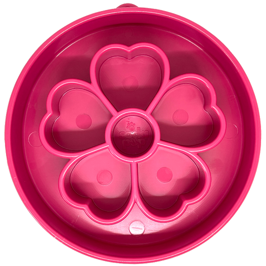SodaPup Flower eBowl Deep Slow Feeder Dog Bowl Enrichment | USA Made Pink