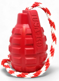 USA-K9 Grenade Durable Rubber Chew Toy, Treat Dispenser, Reward Toy, Tug Toy, and Retrieving Toy