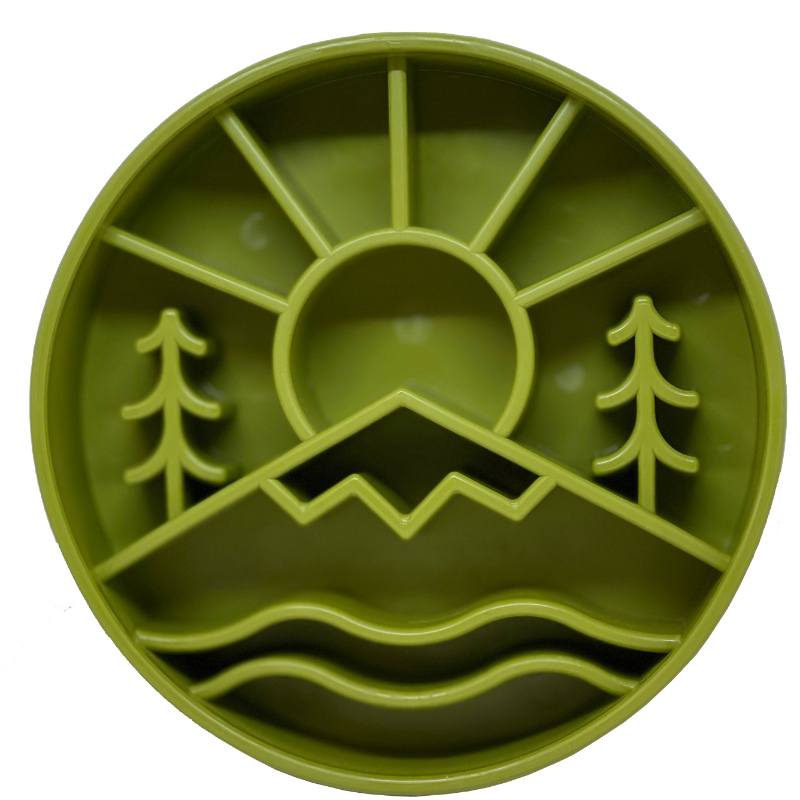 SodaPup Great Outdoors eBowl Slow Feeder Dog Bowl & Enrichment | USA Made green
