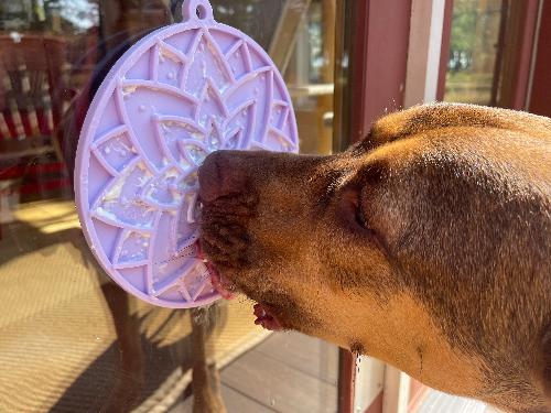 SodaPup Lotus Design emat Enrichment Lick Mat Dogs Cats Suction Cups | USA Made