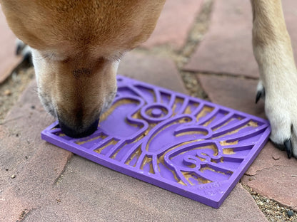 SodaPup Groovy Love eMat Small Enrichment Lick Mat| Retro Peace & Design |