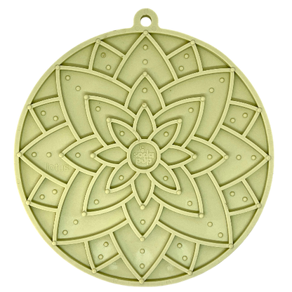 SodaPup Lotus Design emat Enrichment Lick Mat Dogs Cats Suction Cups | USA Made Pastel Green