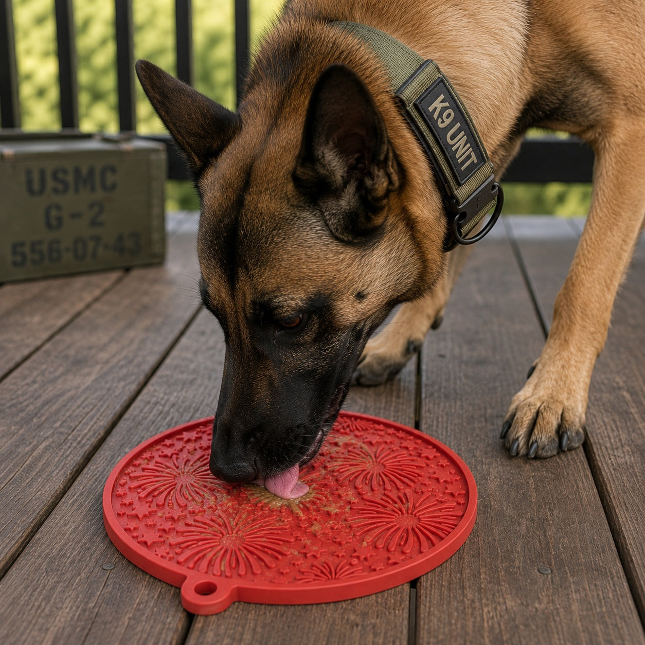 USA-K9 Fireworks Design eMat - Enrichment Lick Mat For Dogs and