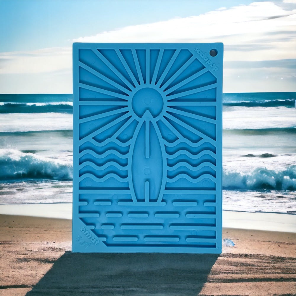 SodaPup Surf's Up eMat Small Lickmat Dogs Cats | Beach-Themed Design