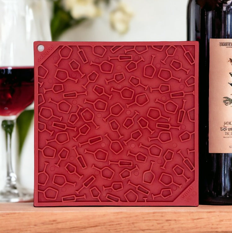 SodaPup Vino Dog eMat Enrichment Lick Mat Dogs Cats | Wine-Inspired Design|