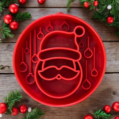 SodaPup Santa Christmas eBowl Deep Slow Feeder Dog Bowl Enrichment | USA Made