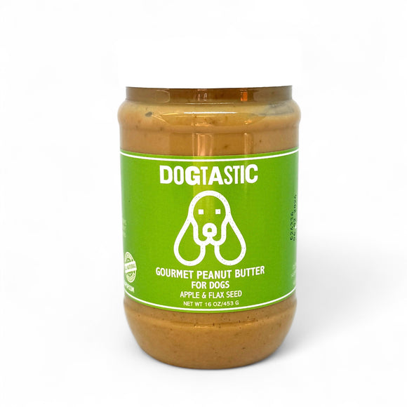 Dogtastic Gourmet Peanut Butter for Dogs - Apple & Flax Flavor